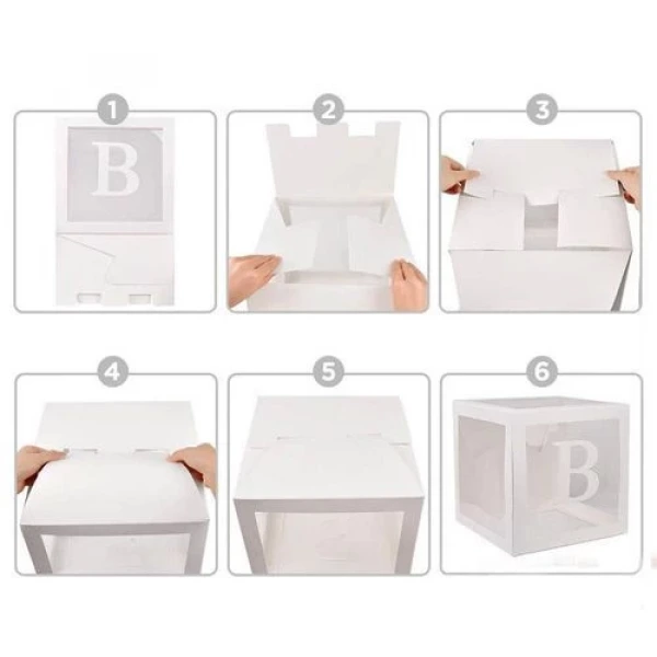 Ğ - Harfi Şeffaf Balon Kutusu Mavi 16,5 cm