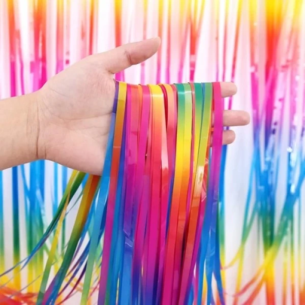 İthal Gökkuşağı Renkli Kapı Perdesi 100*200 cm