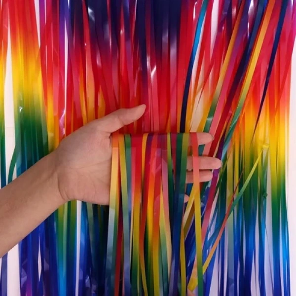 İthal Gökkuşağı Renkli Kapı Perdesi 100*200 cm