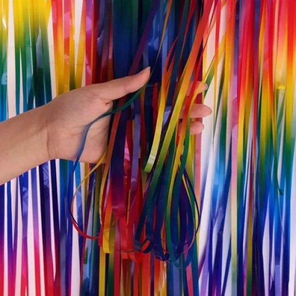 İthal Gökkuşağı Renkli Kapı Perdesi 100*200 cm