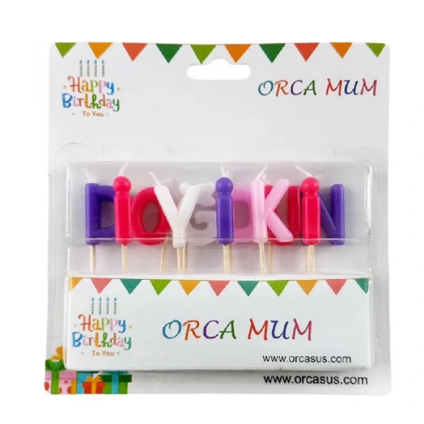 İyi ki Doğdun Makaron Renkli Pasta Mumu