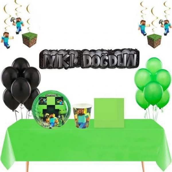 Minecraft Ekonomik Parti Seti 8 Kişilik
