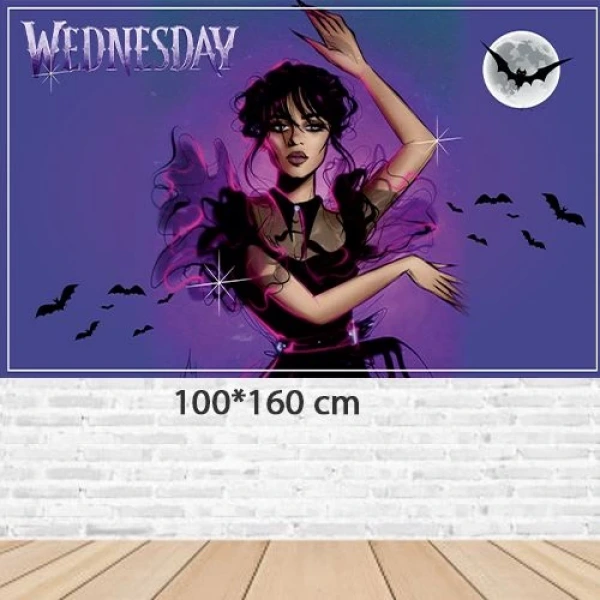 Wednesday Doğum Günü Parti Afişi Büyük Boy 160*100 cm