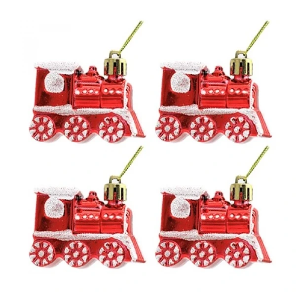 Yılbaşı Temalı Mini Tren Dekorasyon Seti 4 Adet