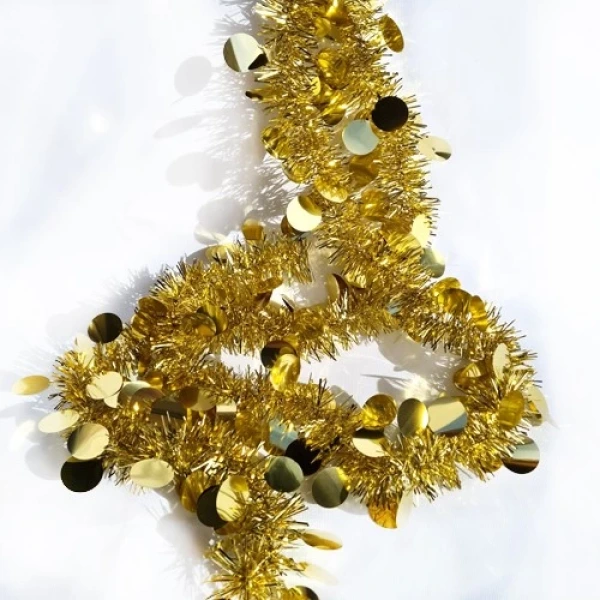 Yuvarlak Pullu Sim Süs Gold 2 Metre