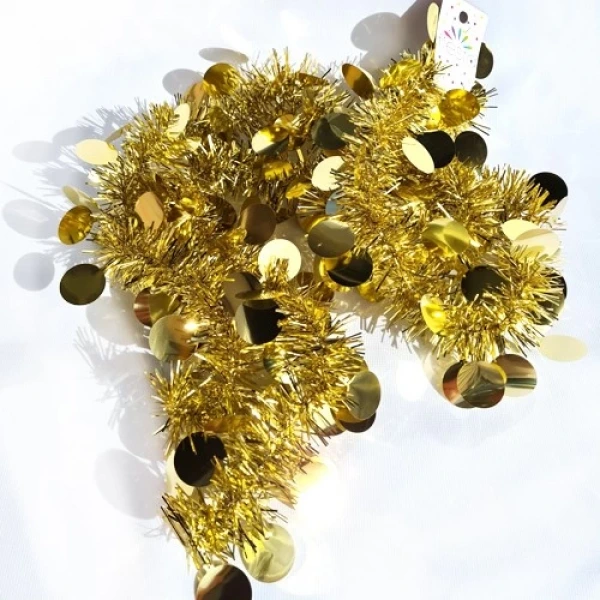 Yuvarlak Pullu Sim Süs Gold 2 Metre