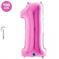 1 Rakam Pembe Folyo Balon (100x35 cm)