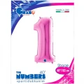 1 Rakam Pembe Folyo Balon (100x35 cm)