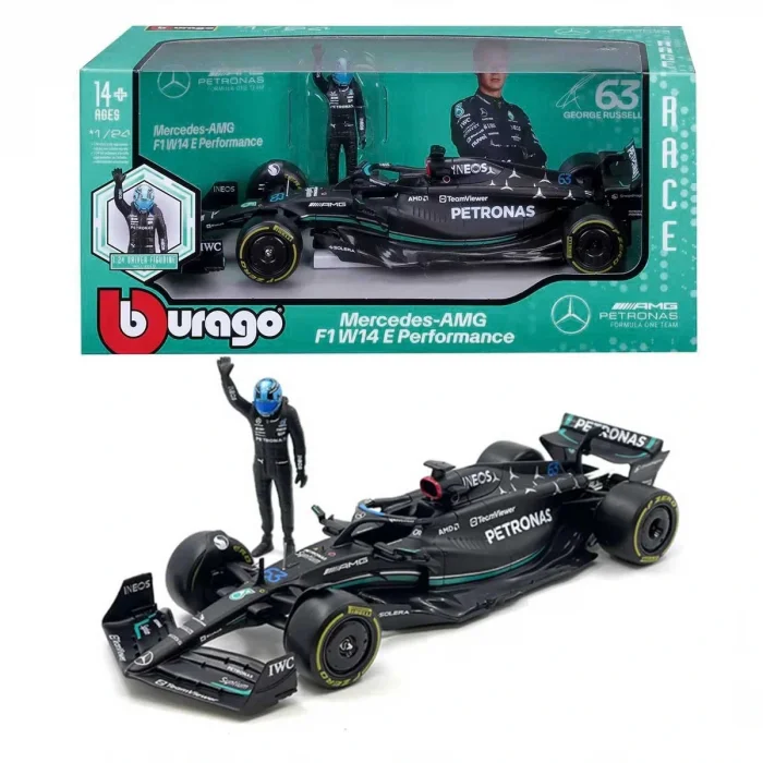 Bburago 1:24 Mercedes F1 W14 George Russell #63 Model Araba