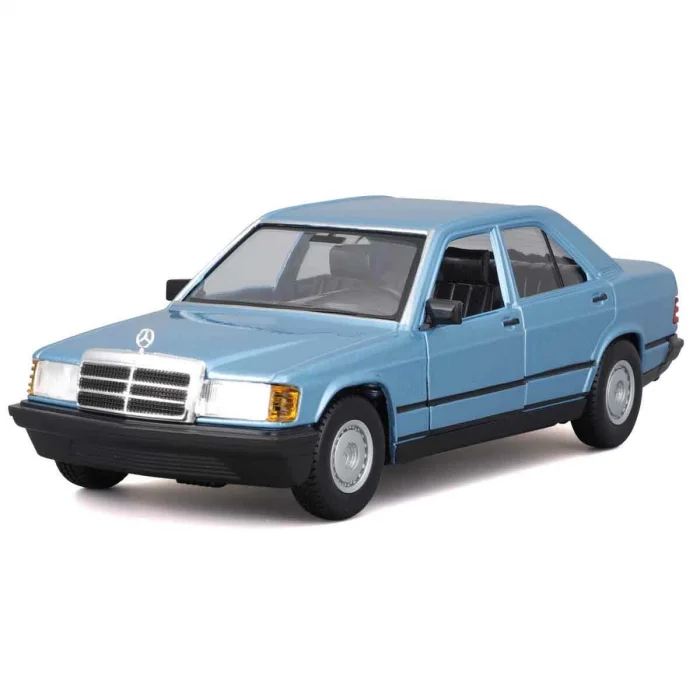 Bburago 1:24 1987 Mercedes-Benz 190E Mavi Model Araba