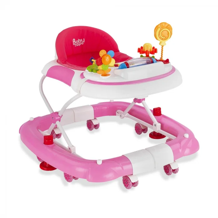 Babyhope 212 Royal Sallanır Yürüteç Pembe | Fonksiyonel Bebek Yürüteci