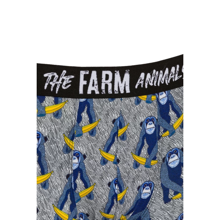 Farm Animals Monkey Banana Bue Desenli Boxer