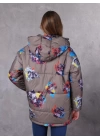 Farm Animals Oversize  Retro Gate Dijital Art Puffer Mont Kadın