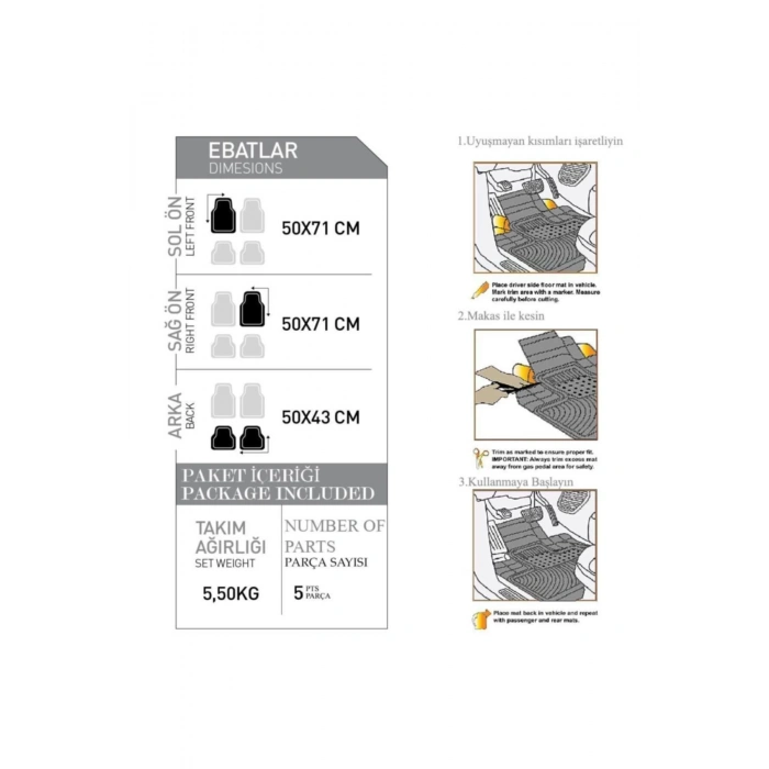 Plus Siyah Oto Paspas Seti