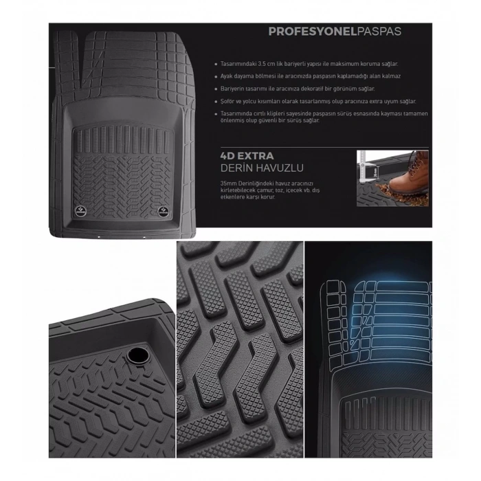 Profesyonel Bej Havuzlu Paspas Seti