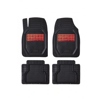 Universal Krom Kırmızı Oto Paspas Seti