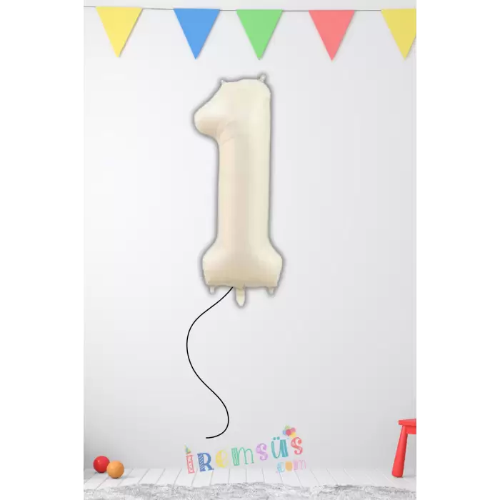 1 Yaş Doğum Günü Krem Renk Folyo Helyum Balon 34 76 Cm 1 Rakam Folyo Balon Balon Retro Renk