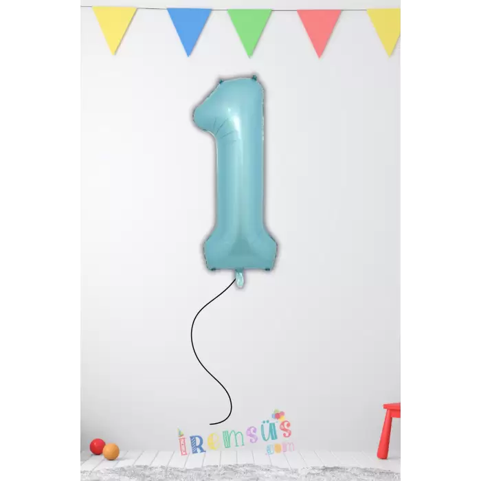 1 Yaş Doğum Günü Mavi Renk Folyo Helyum Balon 34 76 Cm 1 Yaş Folyo Balon