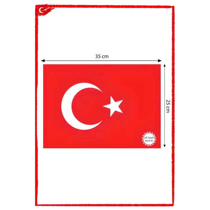 29 Ekim Cumhuriyet Bayramı Yapışkanlı Kağıt Türk Bayrağı 25*35 Cm 10 Adet 29 Ekim Bayrak Süslemesi