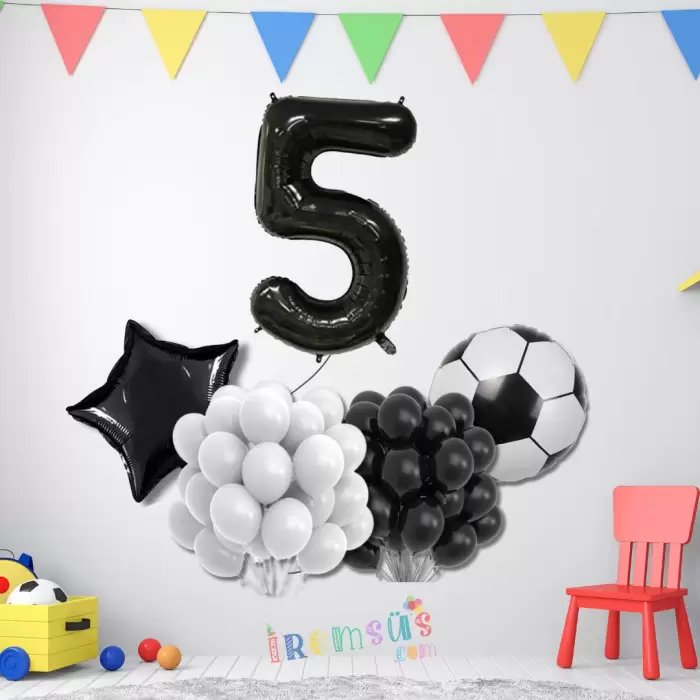 5 Yaş Doğum Günü Partisi Beşiktaş Tema Balon Süsleme Seti