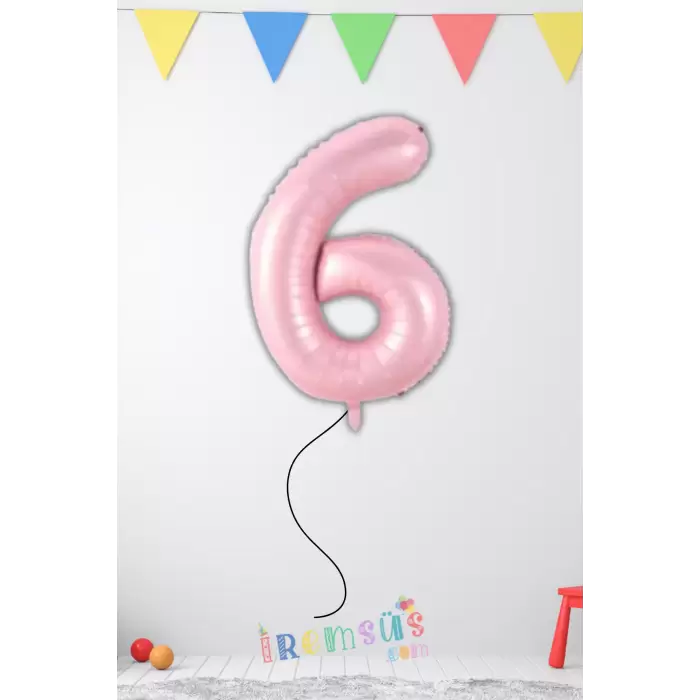 6 Yaş Doğum Günü Pembe Renk Folyo Helyum Balon 34 76 Cm 6 Yaş Folyo Balon