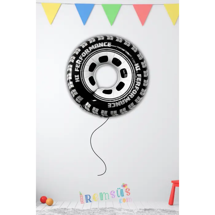 Büyük Boy Yarış Lastiği Folyo Helyum Balon 24 60 cm Yarışcı Konsepti Süsleme Balonu Racing Balon