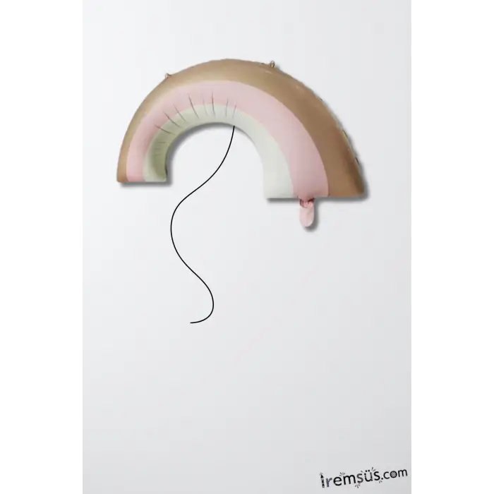 Retro Gökkuşağı Pembe Renk Figür Helyum Balon 81 cm Retro Konsept Folyo Balon Süsleme Rainbow