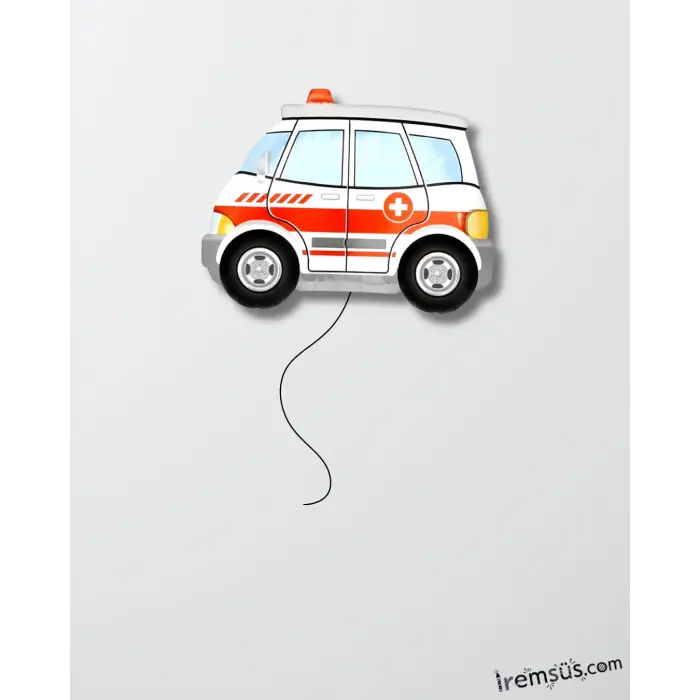Ambulans Arabası Folyo Helyum Balon 60 Cm Araclar Konsept Folyo Balon