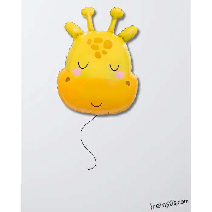 Zürafa Kafa Figür Folyo Helyum Balon 74 cm Zürafa Konsept Parti Balonu Safari Hayvan Figür Balon
