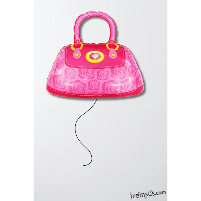 Pembe Çanta Folyo Helyum Balon 55 cm Pink Bag Folyo Balon