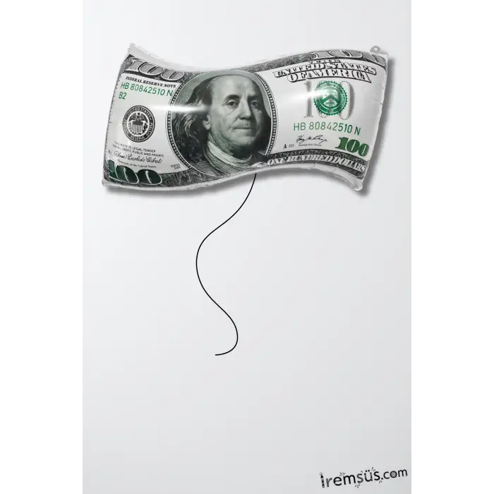 Dolar Şekilli Folyo Helyum Balon 65 cm Para Figür Folyo Balon