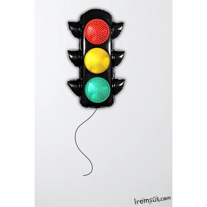 Trafik Lambası Figür Folyo Helyum Balon 72 cm Trafik Konsept Folyo Balon