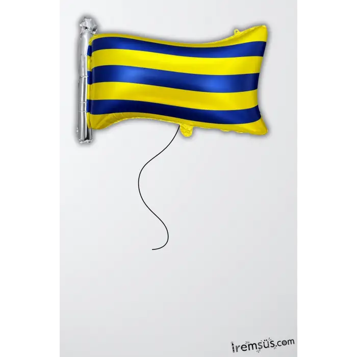 Sarı Lacivert Bayrak Folyo Helyum Balon Parti Balonu 70 cm Sarı Lacivert Konsept Doğum Günü Parti