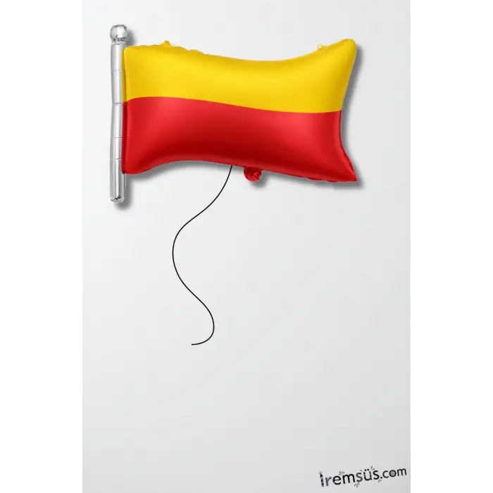 Sarı Kırmızı Bayrak Folyo Helyum Balon Parti Balonu 70 cm Sarı Kırmızı Konsept Doğum Günü Parti