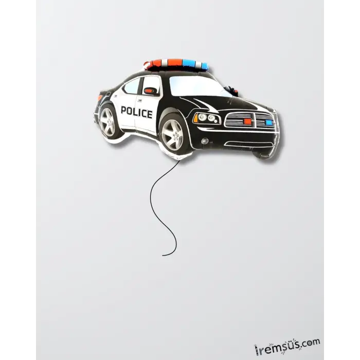 Polis Arabası Folyo Helyum Balon 66 Cm Siyah Beyaz Renk Polis Arabası Folyo Balon