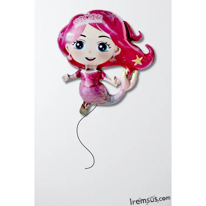 Deniz Kızı Figür Folyo Balon Helyum Balon 51*68 Cm Deniz Kızı Doğum Günü Partisi Balon