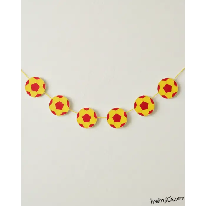 Sarı Kırmızı Top Şekilli Dekoratif Banner 200 cm Doğum Günü Süslemesi