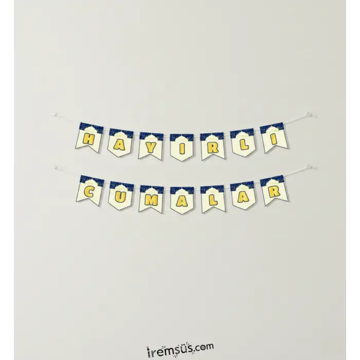 Hayırlı Cumalar Banner Duvar Yazısı 190 cm Bej Renk Cuma Yazısı