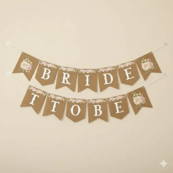 Bride To Be Yazılı Kraft Renk Banner Yazı 190 cm Bekarlığa Veda Partisi Süslemesi