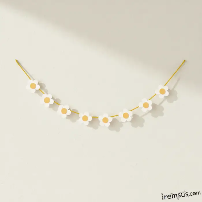 Papatya Konsept Doğum Günü Partisi Şerit Süsleme 3 mt Papatya Şeklinde İp Süsleme