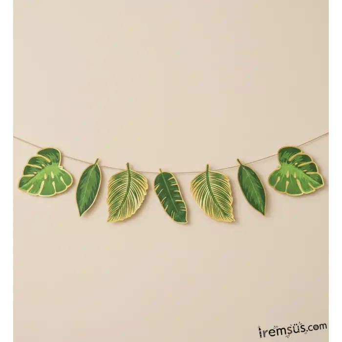 Safari Konsepti Dekoratif Yaprak Süsleme Banner 165 cm Yaprak Temalı Süsleme