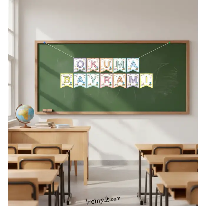 Okuma Bayramı Yazısı Karışık Renk Banner 2mt Okuma Bayramı Süsleme Yazısı