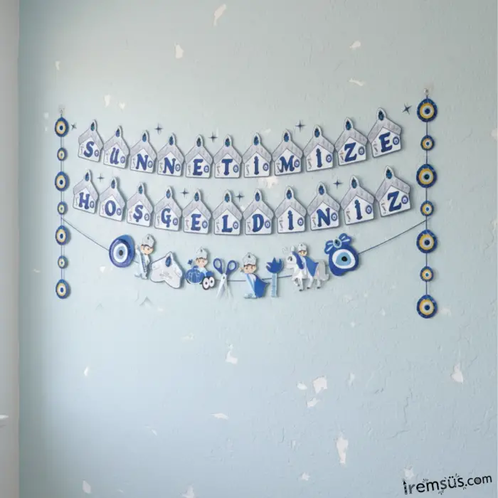 Sünnetime Hoşgeldiniz 3 lü Süsleme Seti Sünnet Odası Süsleme Ekonomik Paket