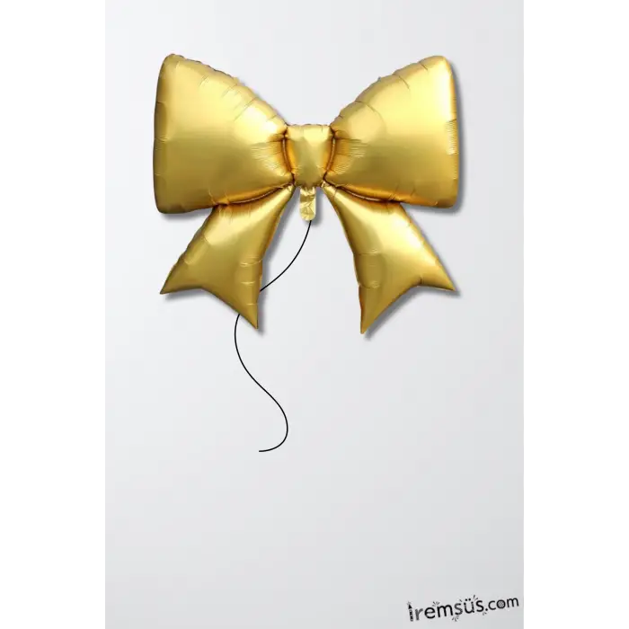 Satin Gold Renk Papyon Figür Folyo Helyum Balon 98 cm Mat Altın Renk Süsleme Balonu