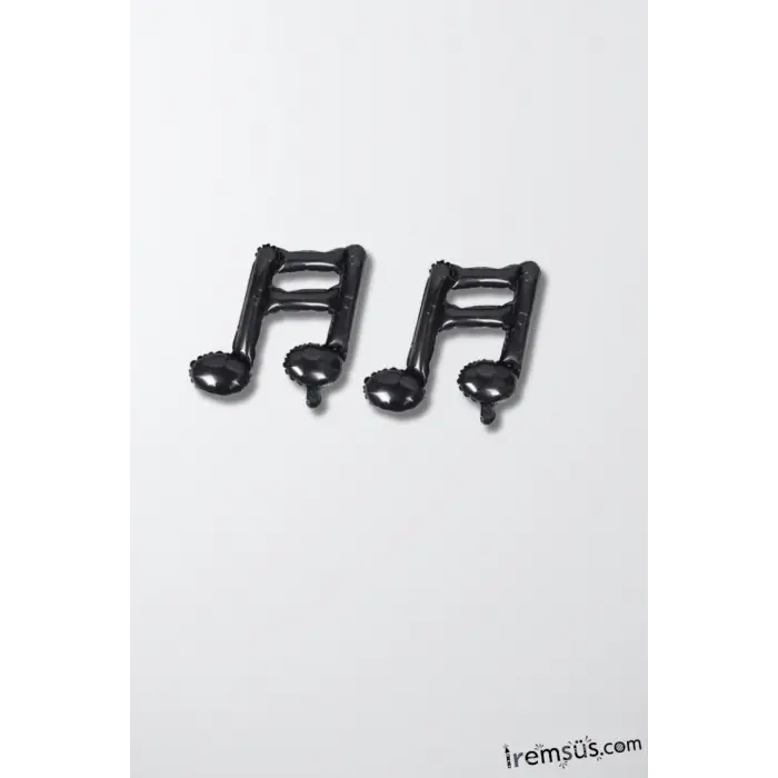 Siyah Renk Nota Şekilli İkili Folyo Balon 45 cm Nota Folyo Balon Müzik Konsept