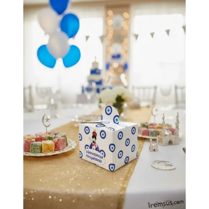 Sünnetimize Hoşgeldiniz Lokumluk Karton Kutu Dağıtmalık 25li