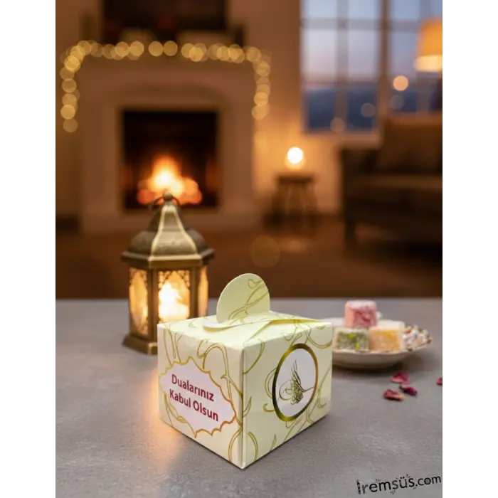 Dualarınız Kabul Olsun Yazılı Lokumluk Karton Kutu Dağıtmalık 25li