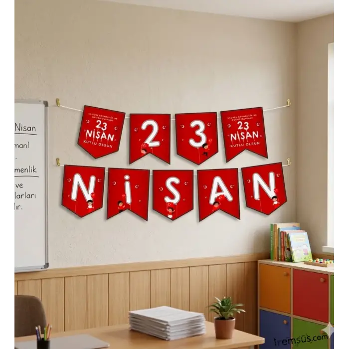 23 Nisan Zikzak Banner Yazı 125cm