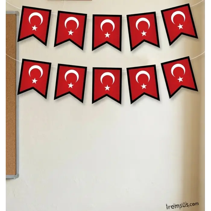 23 Nisan Türk Bayrağı Süsleme Banner Flama 125 cm Türk Bayrağı Süslemesi