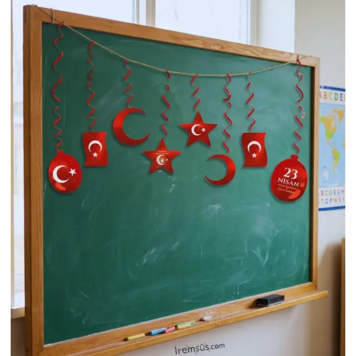 23 Nisan Çocuk Bayramı 8 lı Tavan Sarkıt Süsleme 23 Nisan Bayramı Tavan Süslemesi